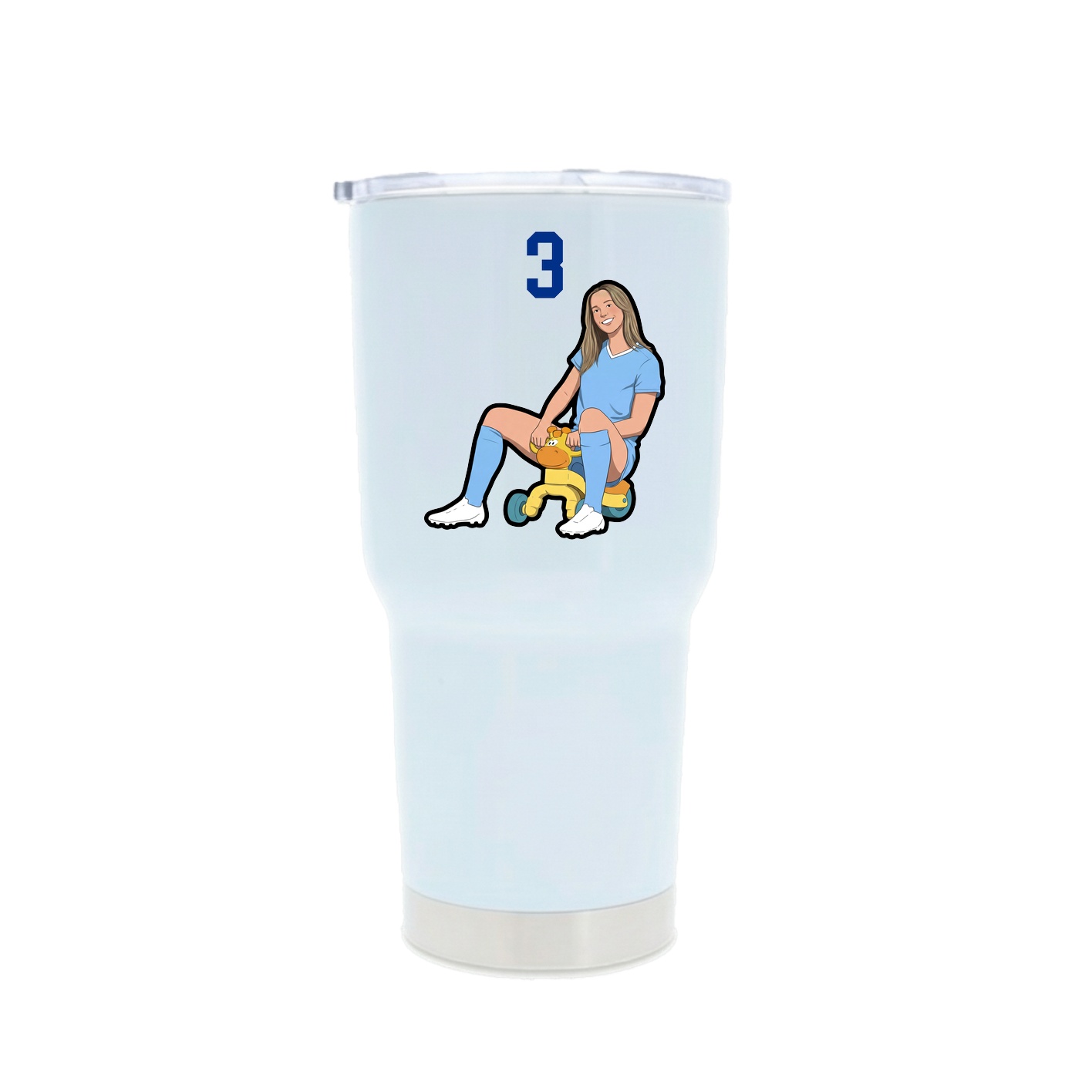 30oz Stainless Steel Tumbler — Number Top in White