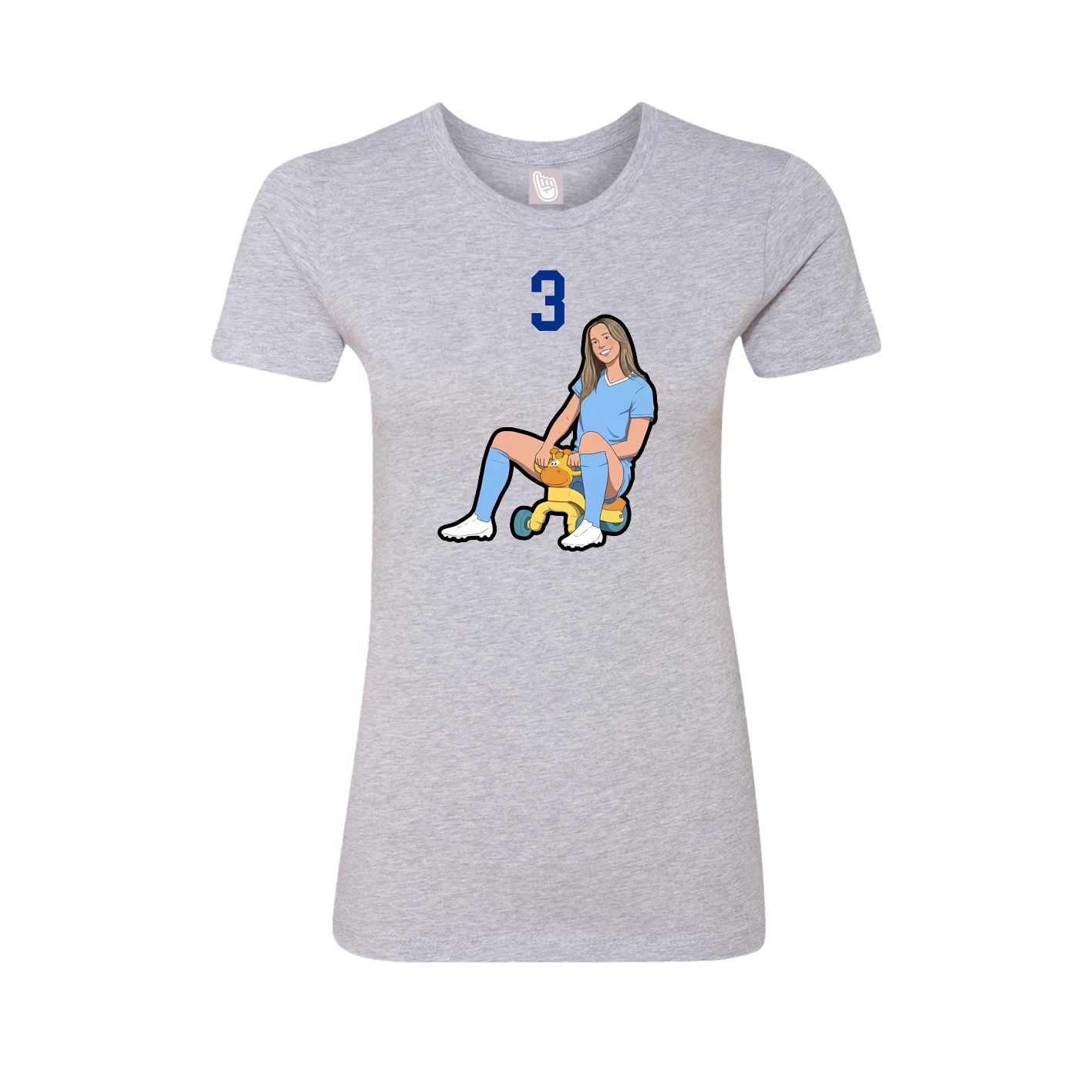 Fitted Women's Tee — Number Top in Grey