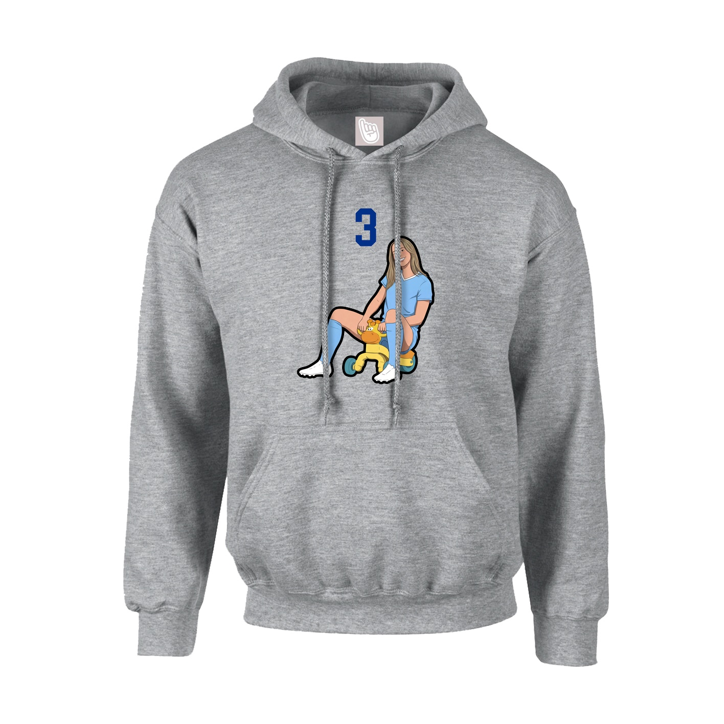 Hoodie — Number Top in Grey