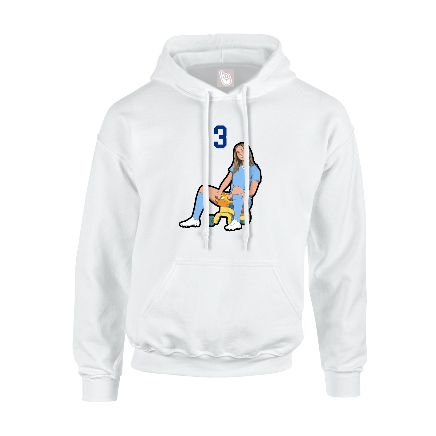 Youth Hoodie — Number Top in White