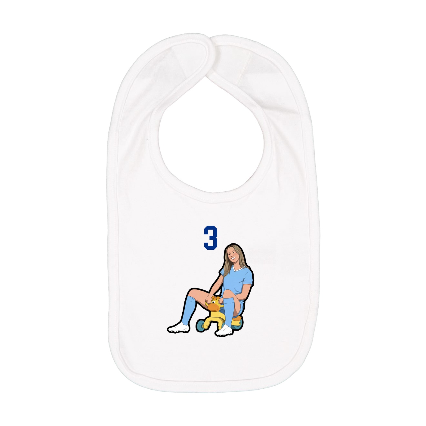 Infant Bib — Number Top in White