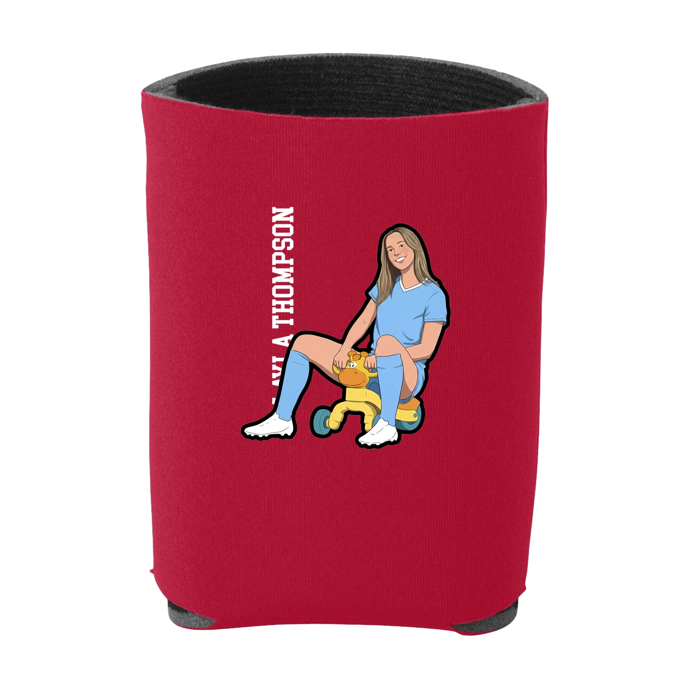 Can Holder — Name Vertical in Red