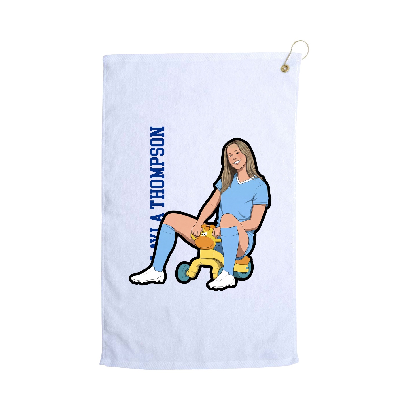 Golf Towel — Name Vertical in White