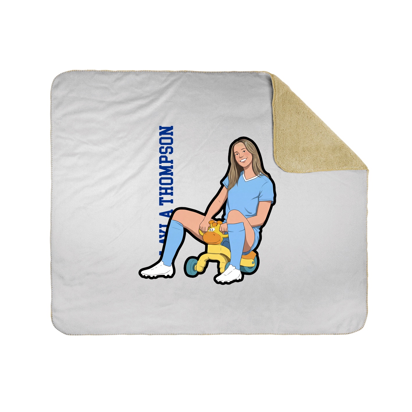Throw Blanket — Name Vertical in White