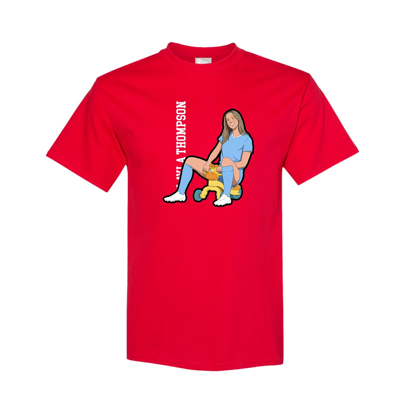 Youth Tee — Name Vertical in Red