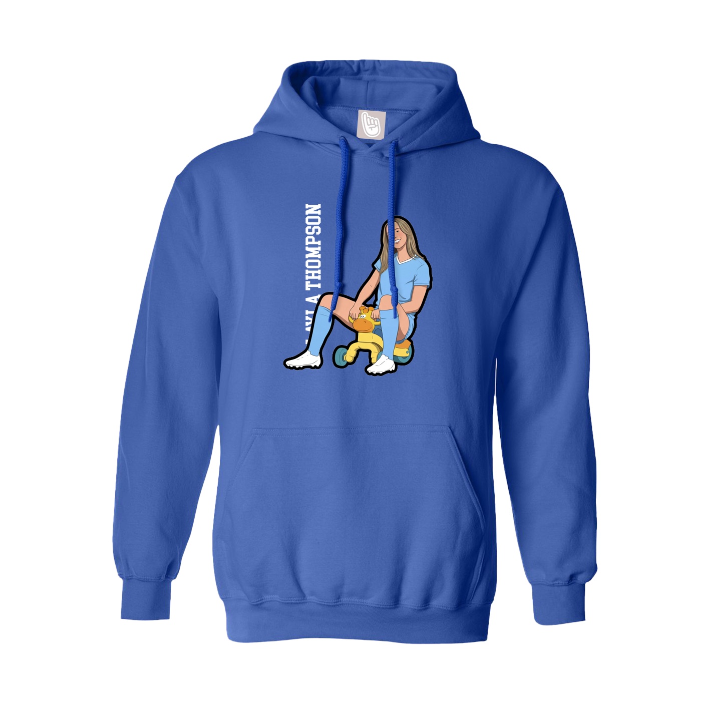 Youth Hoodie — Name Vertical in Royal