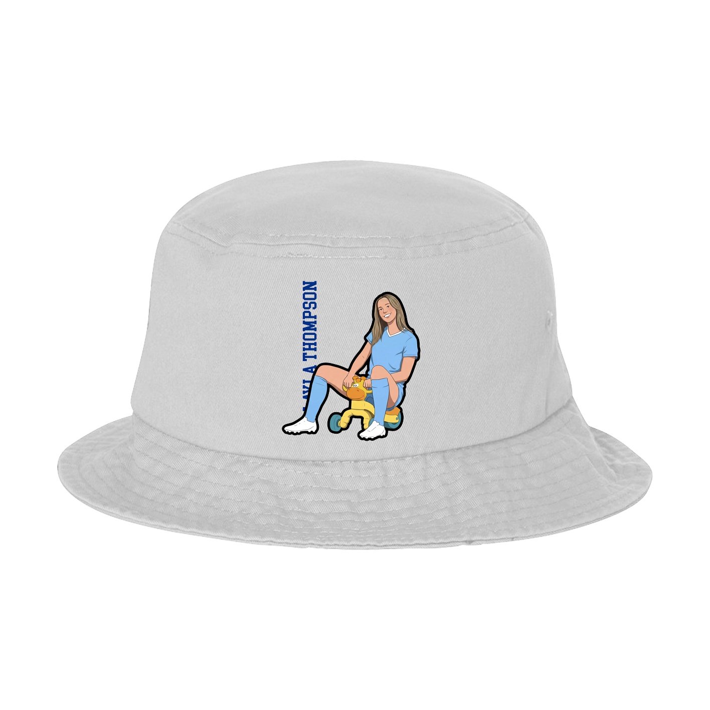 Bucket Cap — Name Vertical in White