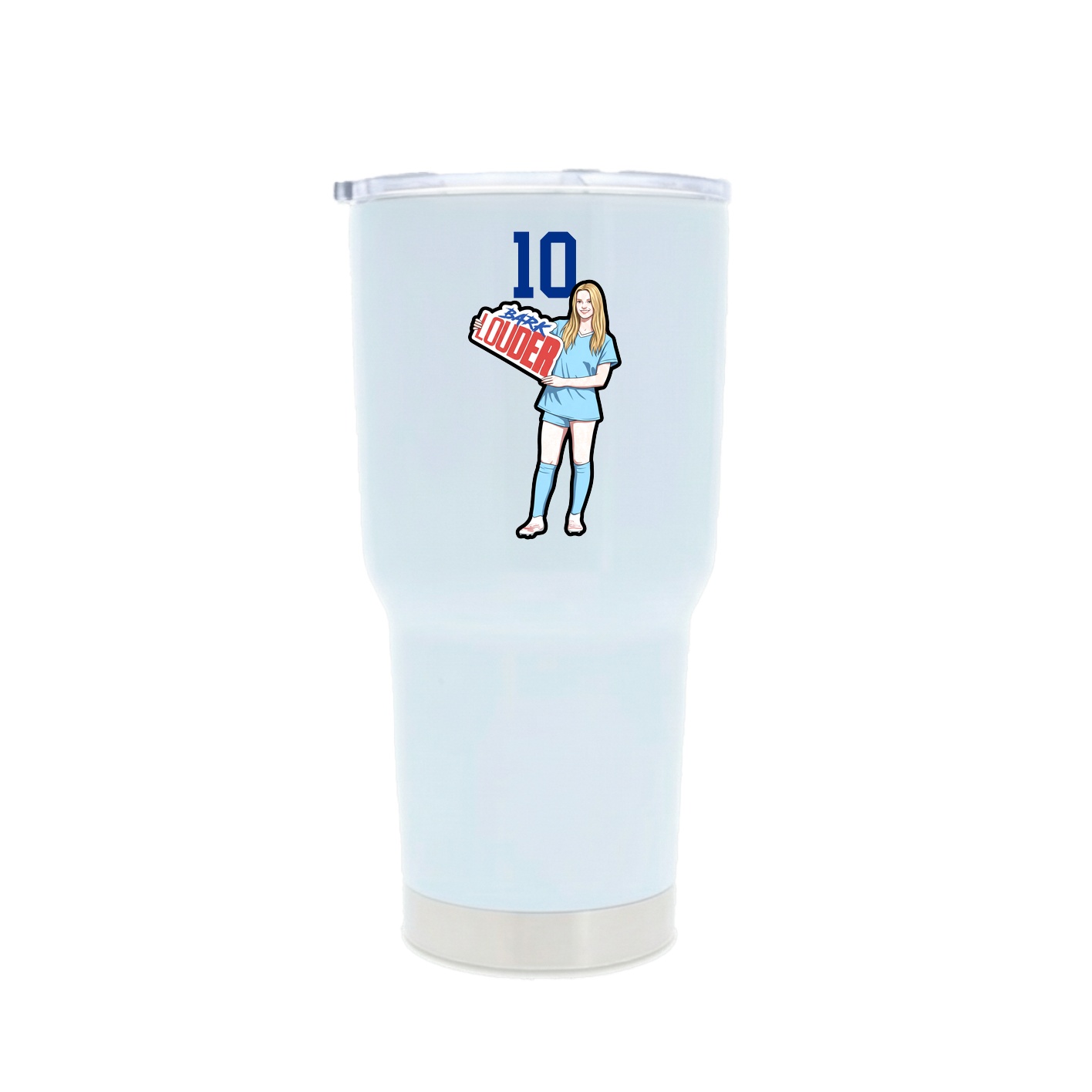 30oz Stainless Steel Tumbler — Number Top in White