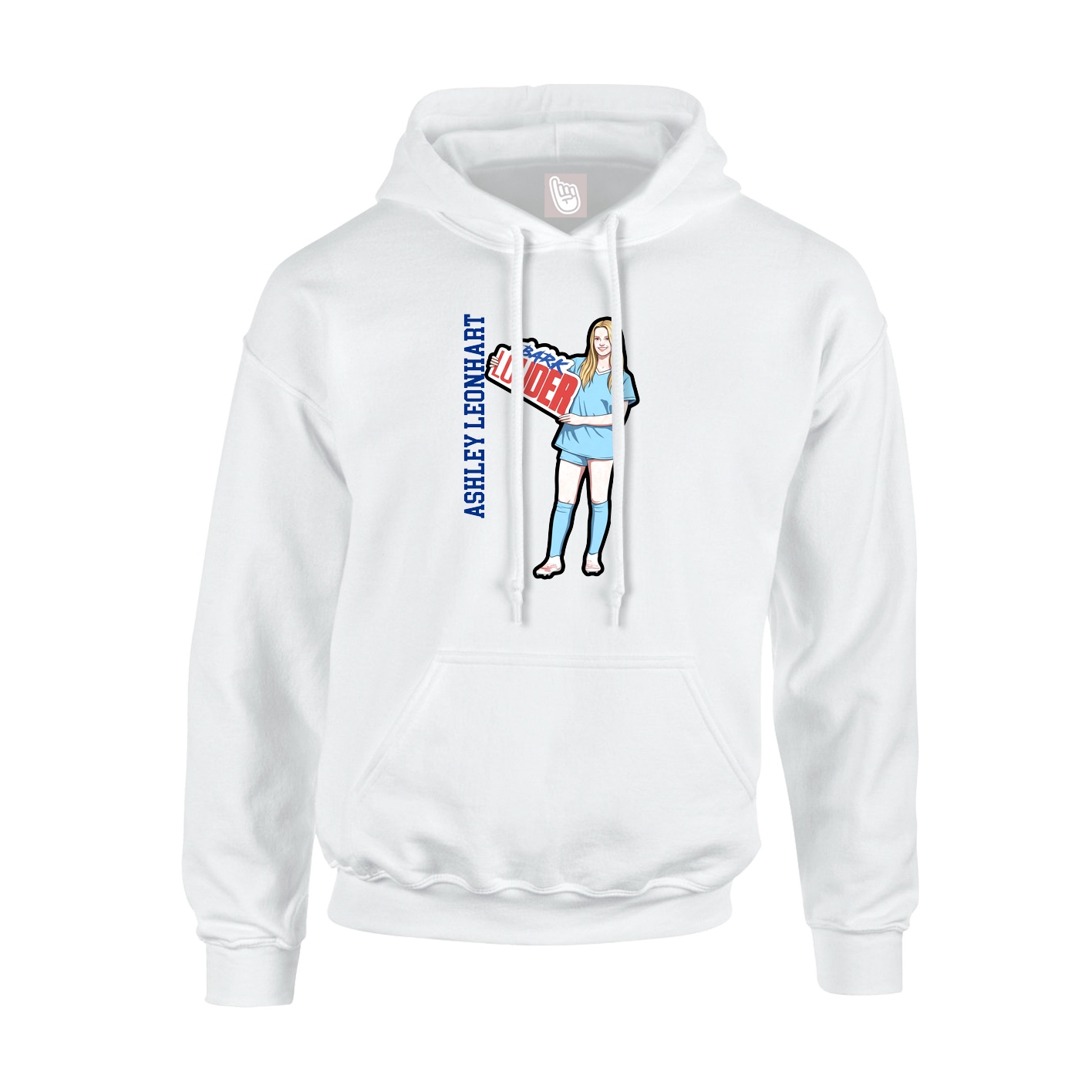 Hoodie — Name Vertical in White