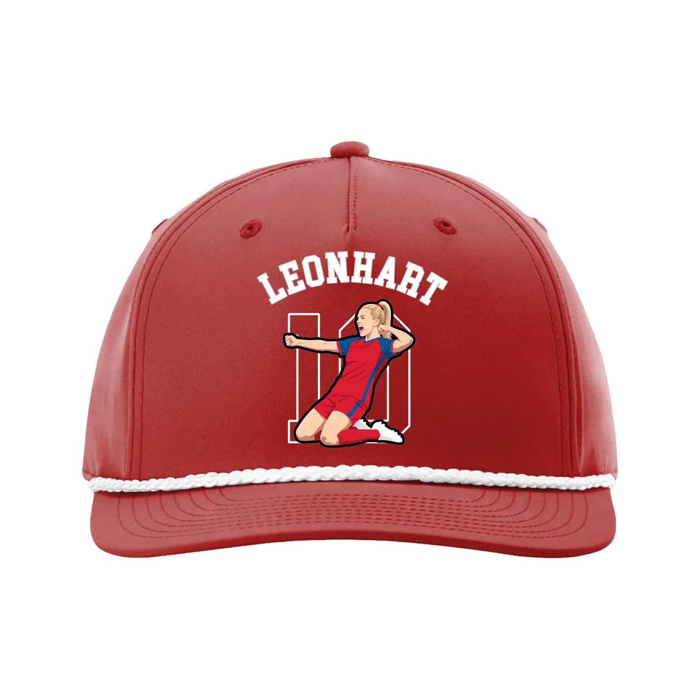 Five-Panel Classic Rope Cap — Shirsey Arch in Red