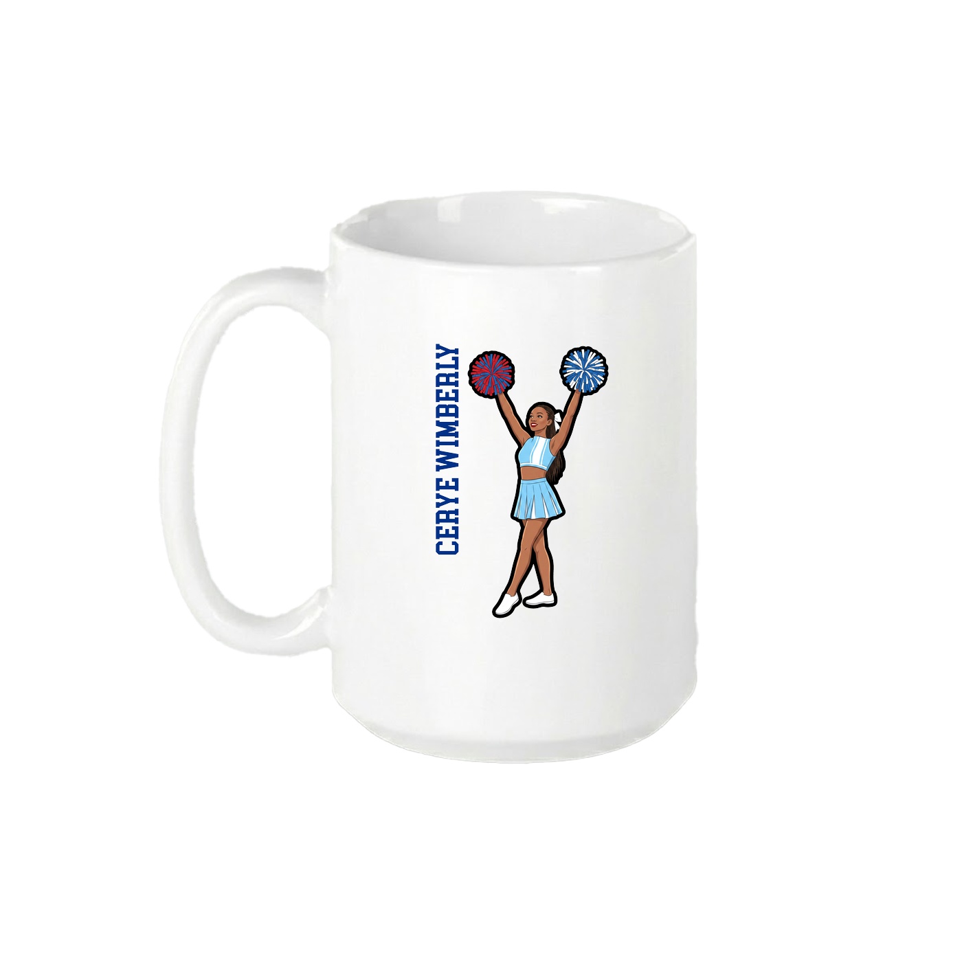 15oz Coffee Mug — Name Vertical in White