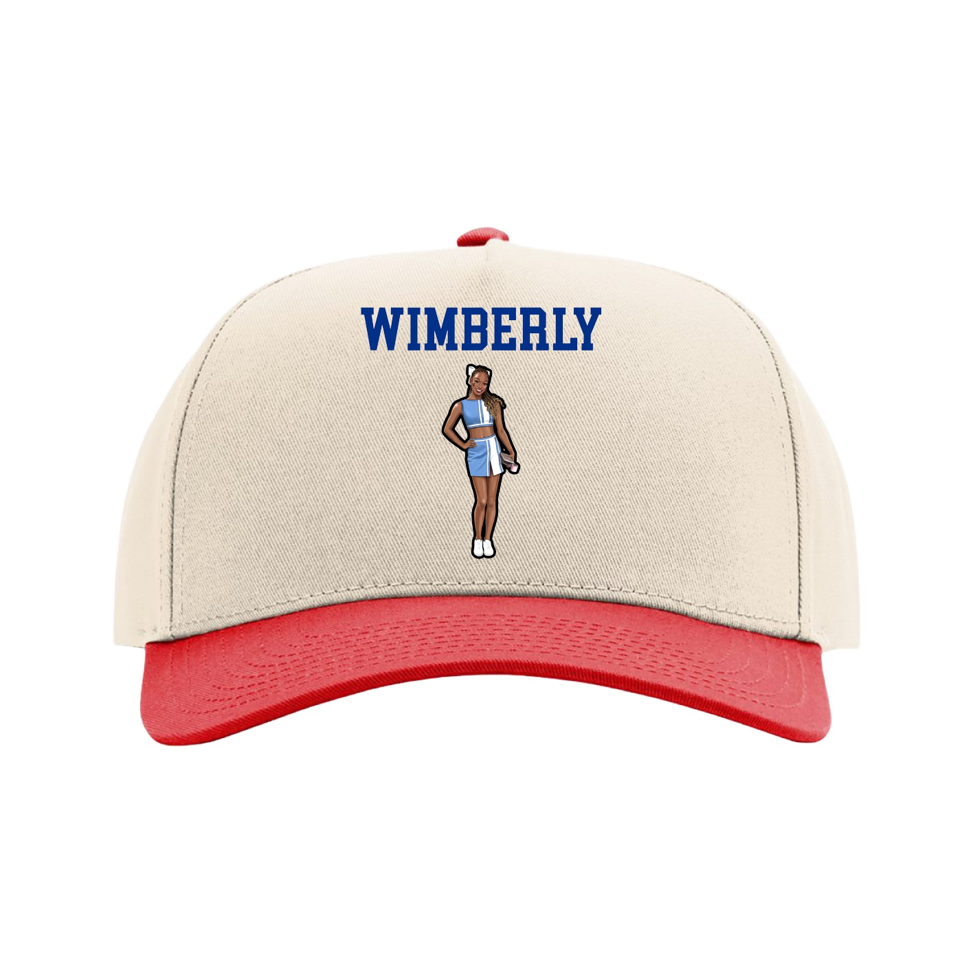 Full Fabric Five-Panel Champ Cap — Shirsey in Cream/Red
