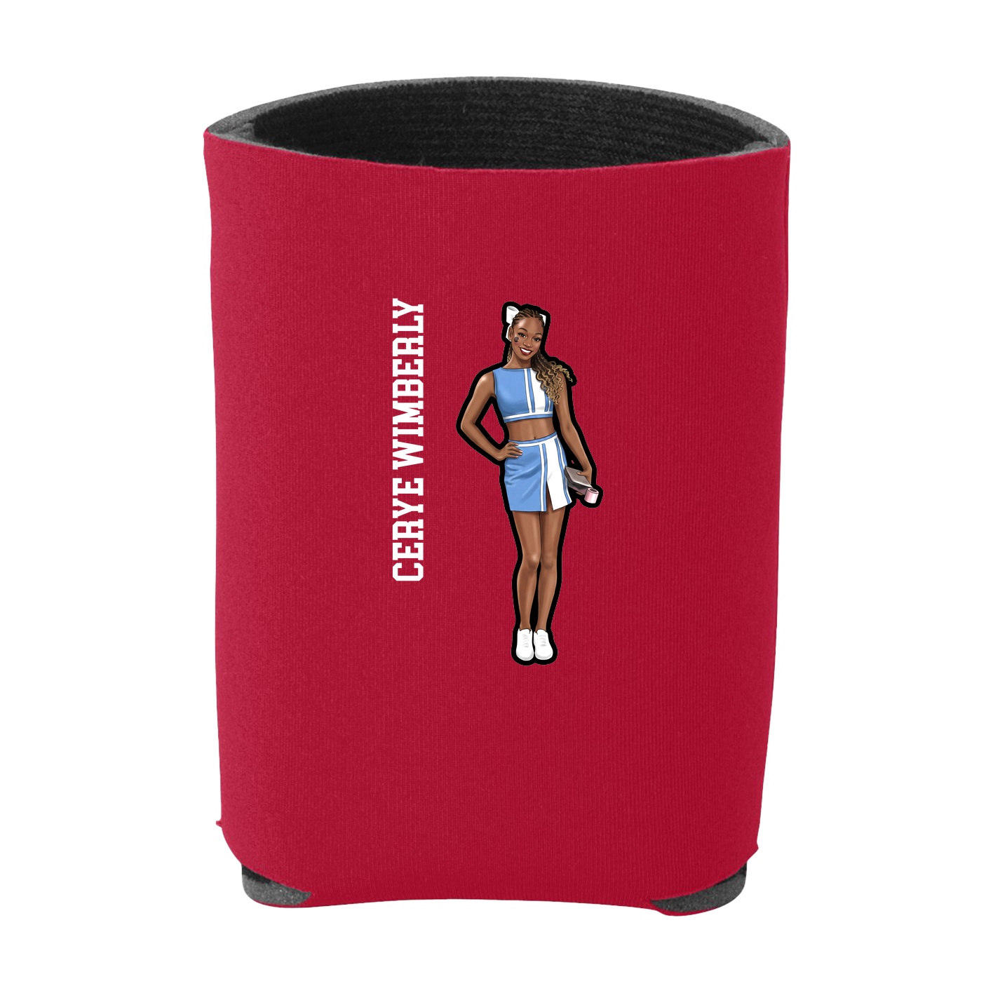 Can Holder — Name Vertical in Red