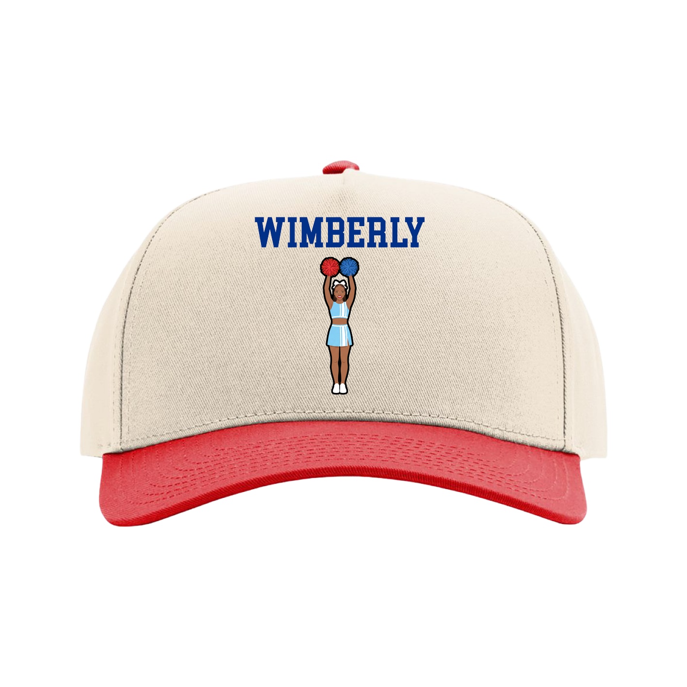 Full Fabric Five-Panel Champ Cap — Shirsey in Cream/Red