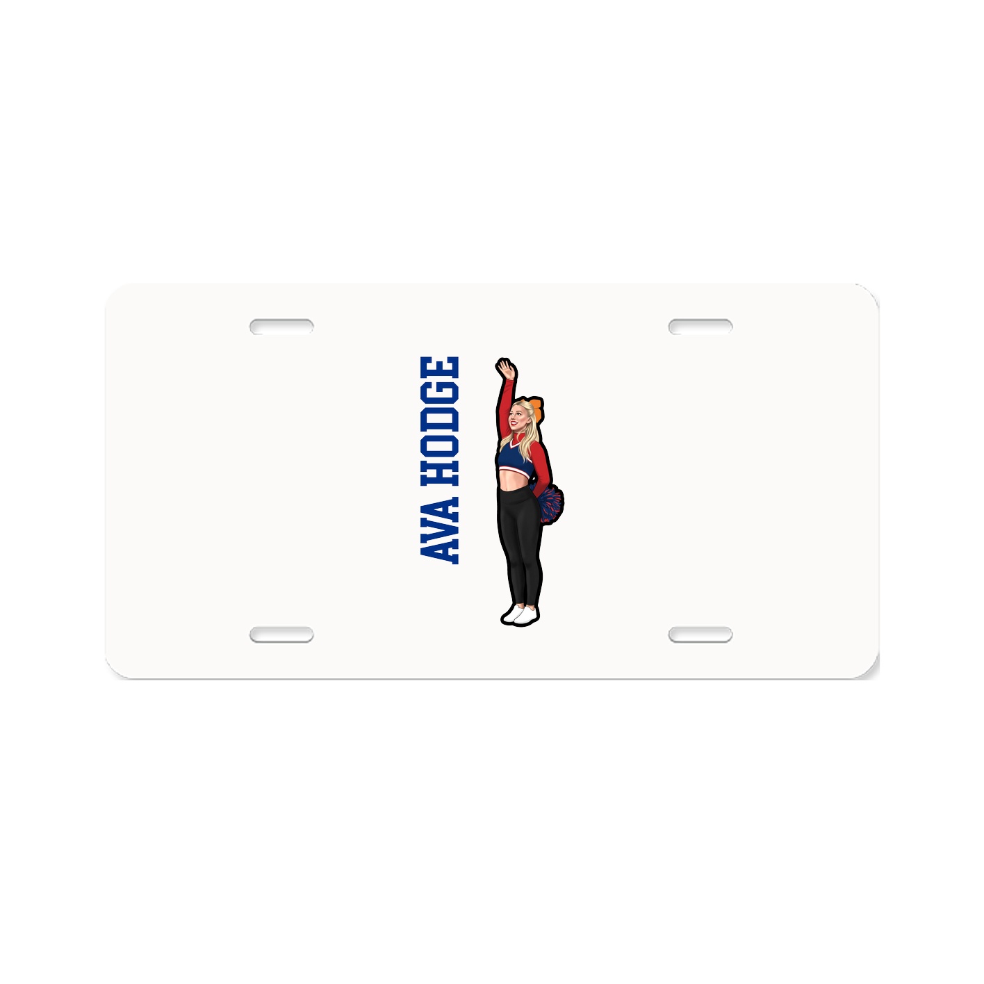 License Plate — Name Vertical in Classic