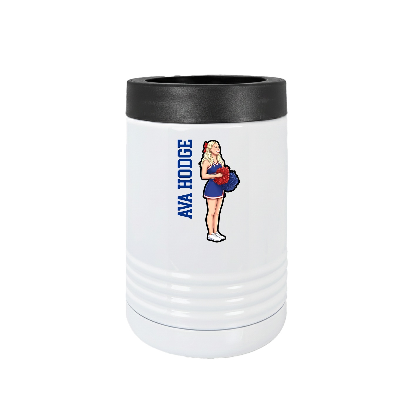 Beverage Holder — Name Vertical in White