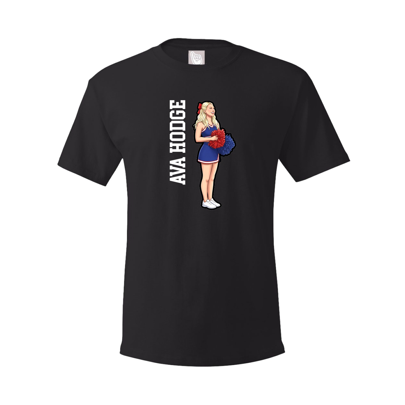 Youth Tee — Name Vertical in Black