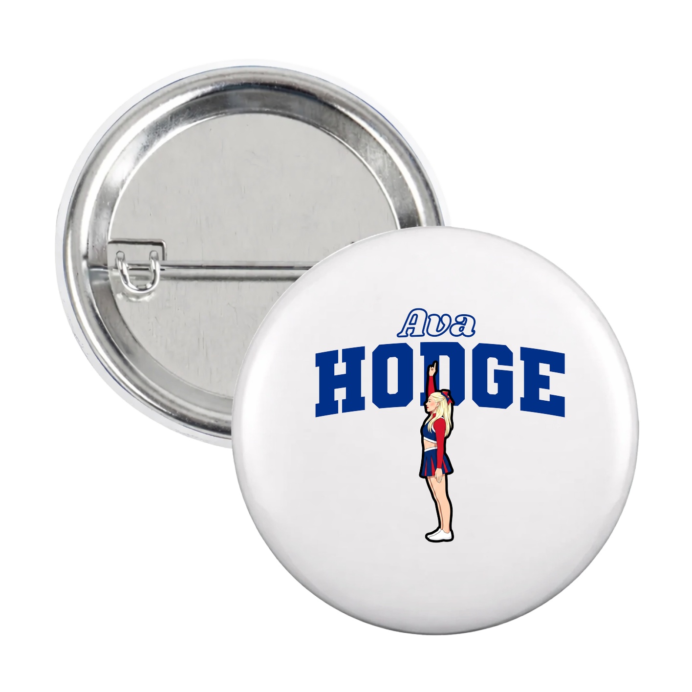 Game Day Button — Name Arch in White
