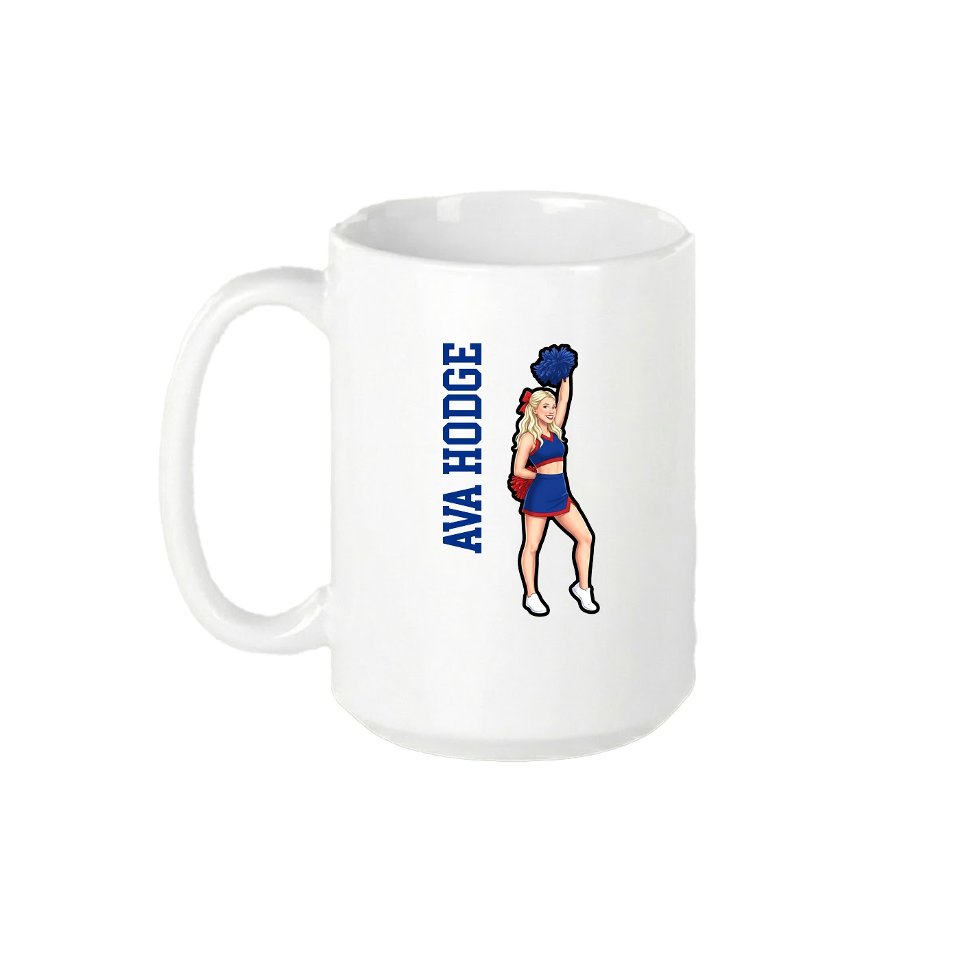 15oz Coffee Mug — Name Vertical in White