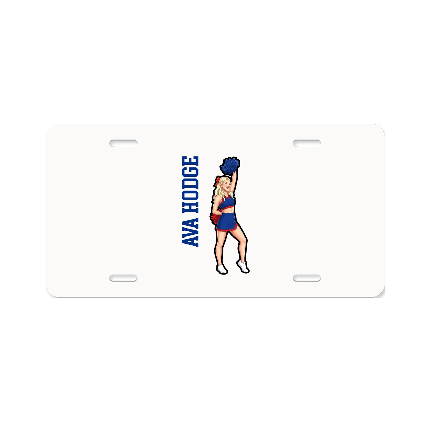 License Plate — Name Vertical in Classic