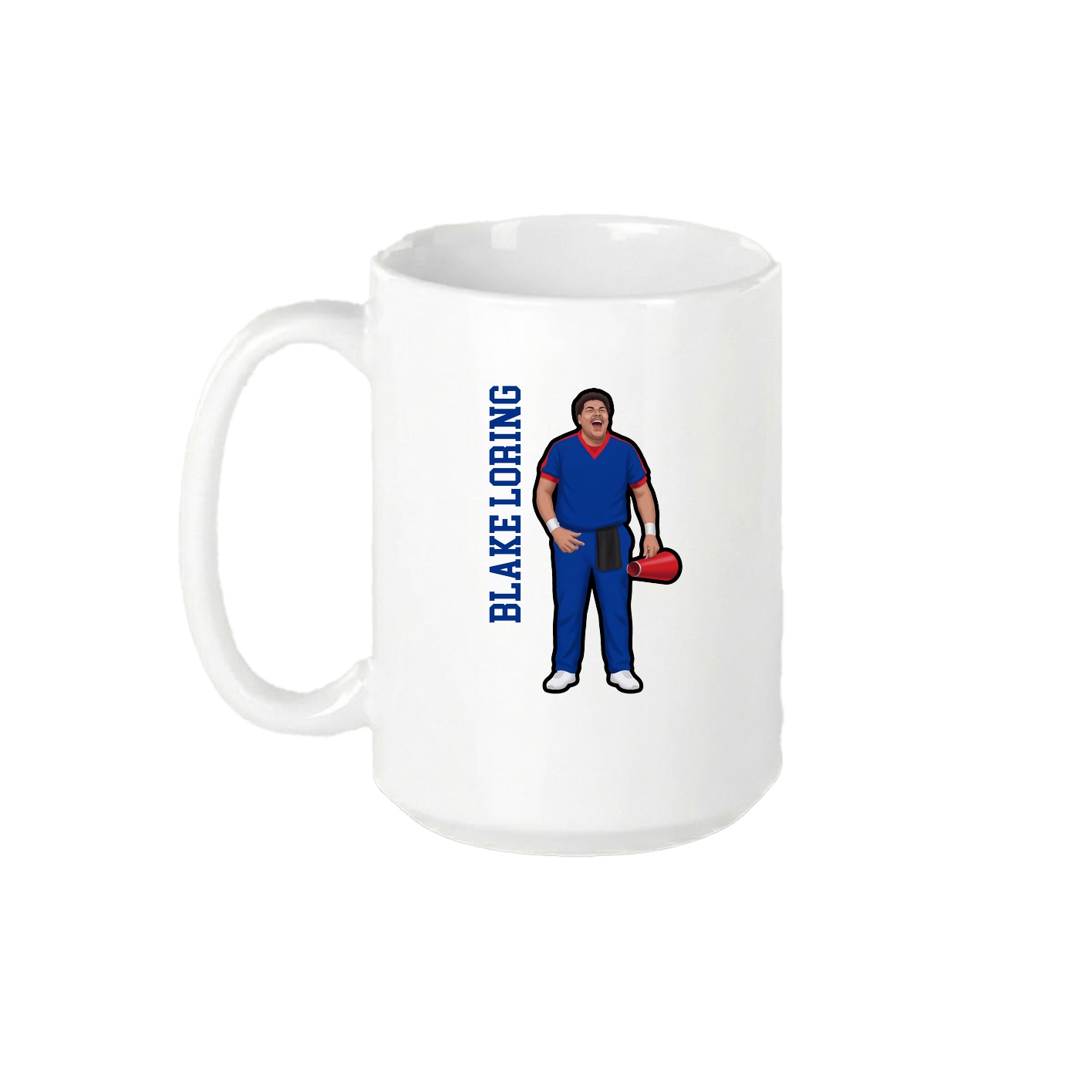 15oz Coffee Mug — Name Vertical in White
