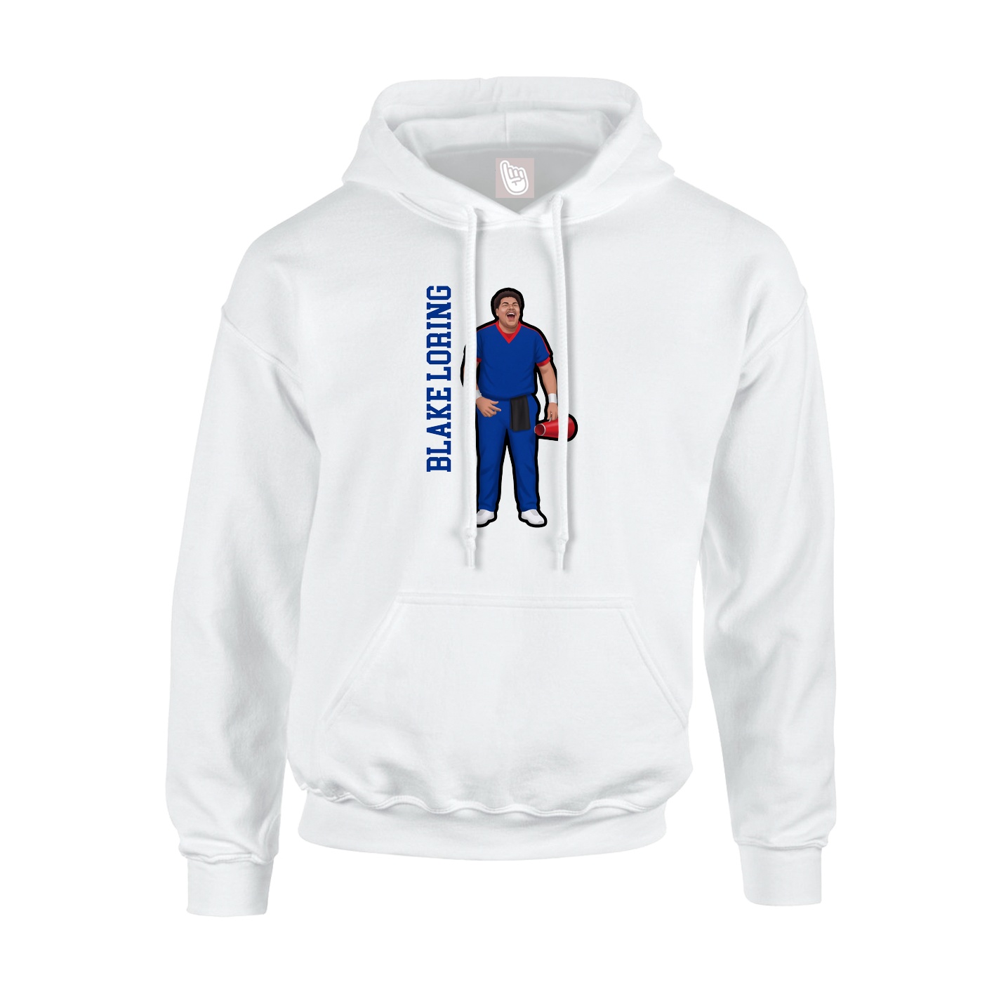 Hoodie — Name Vertical in White