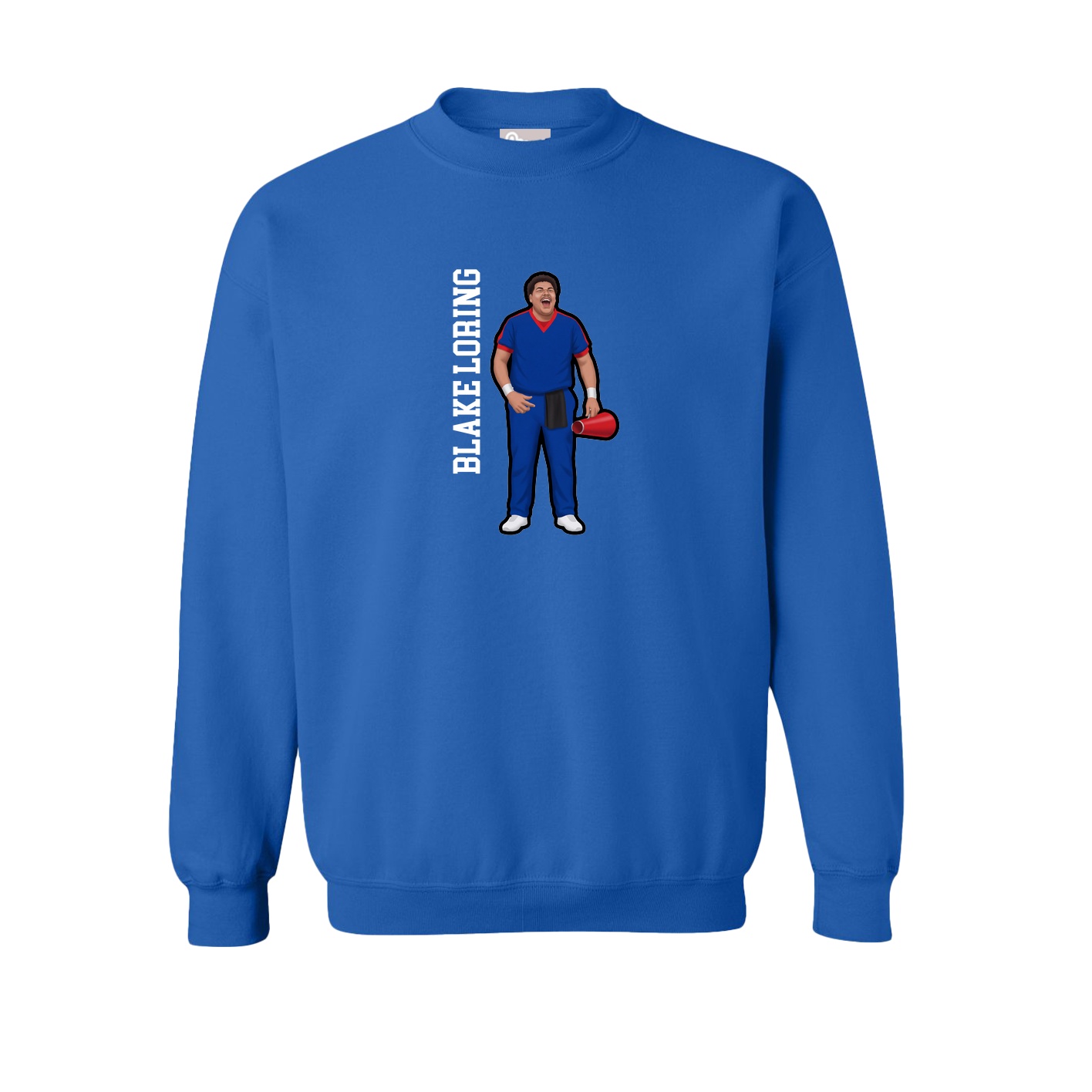 Fleece Crew — Name Vertical in Royal