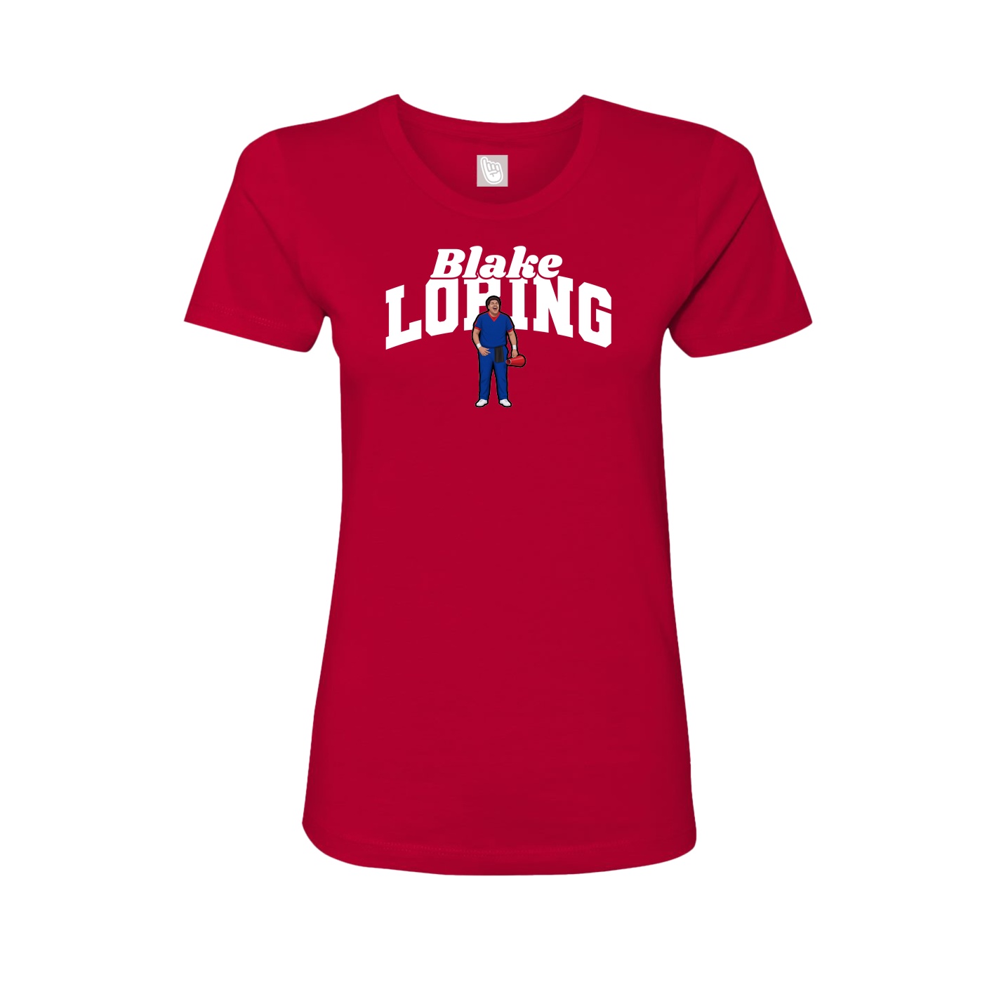 Fitted Women's Tee — Signature Arch in Red