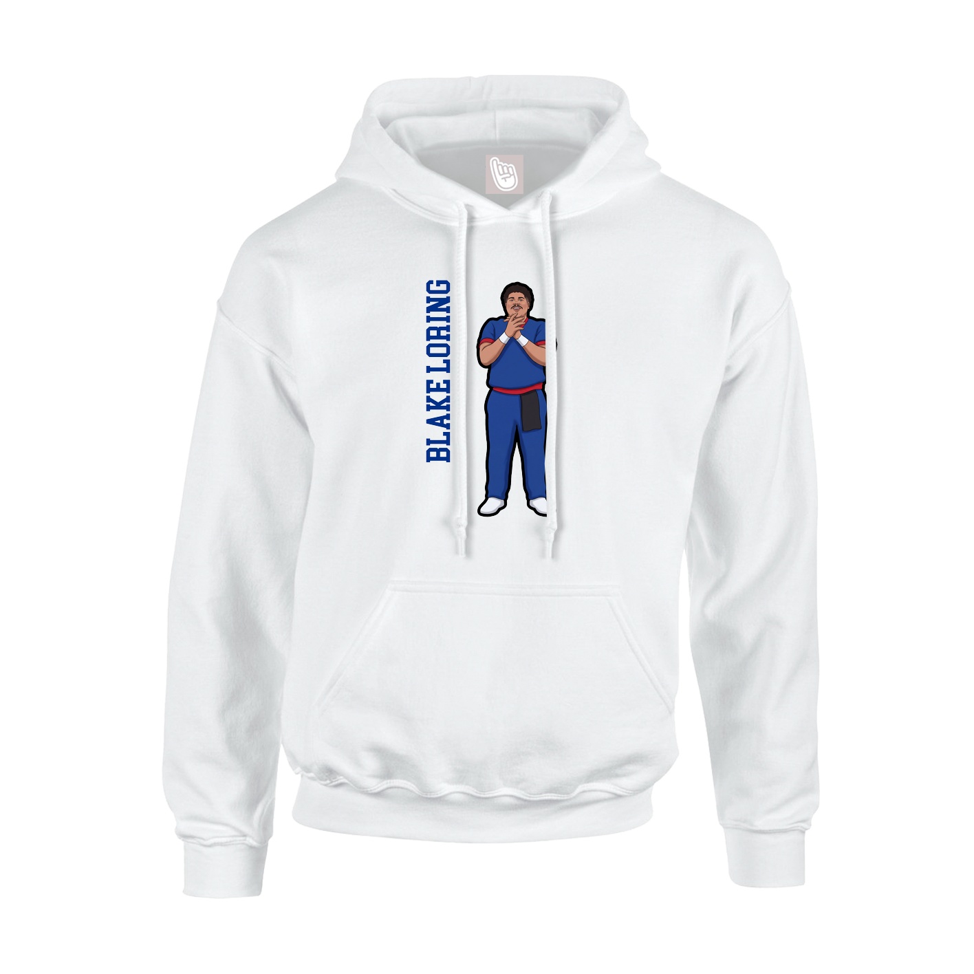 Youth Hoodie — Name Vertical in White