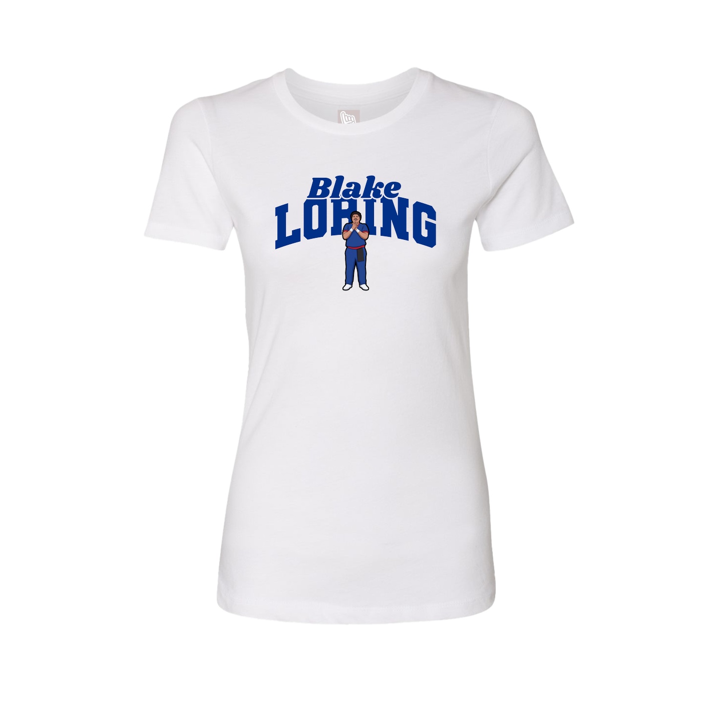 Fitted Women's Tee — Signature Arch in White