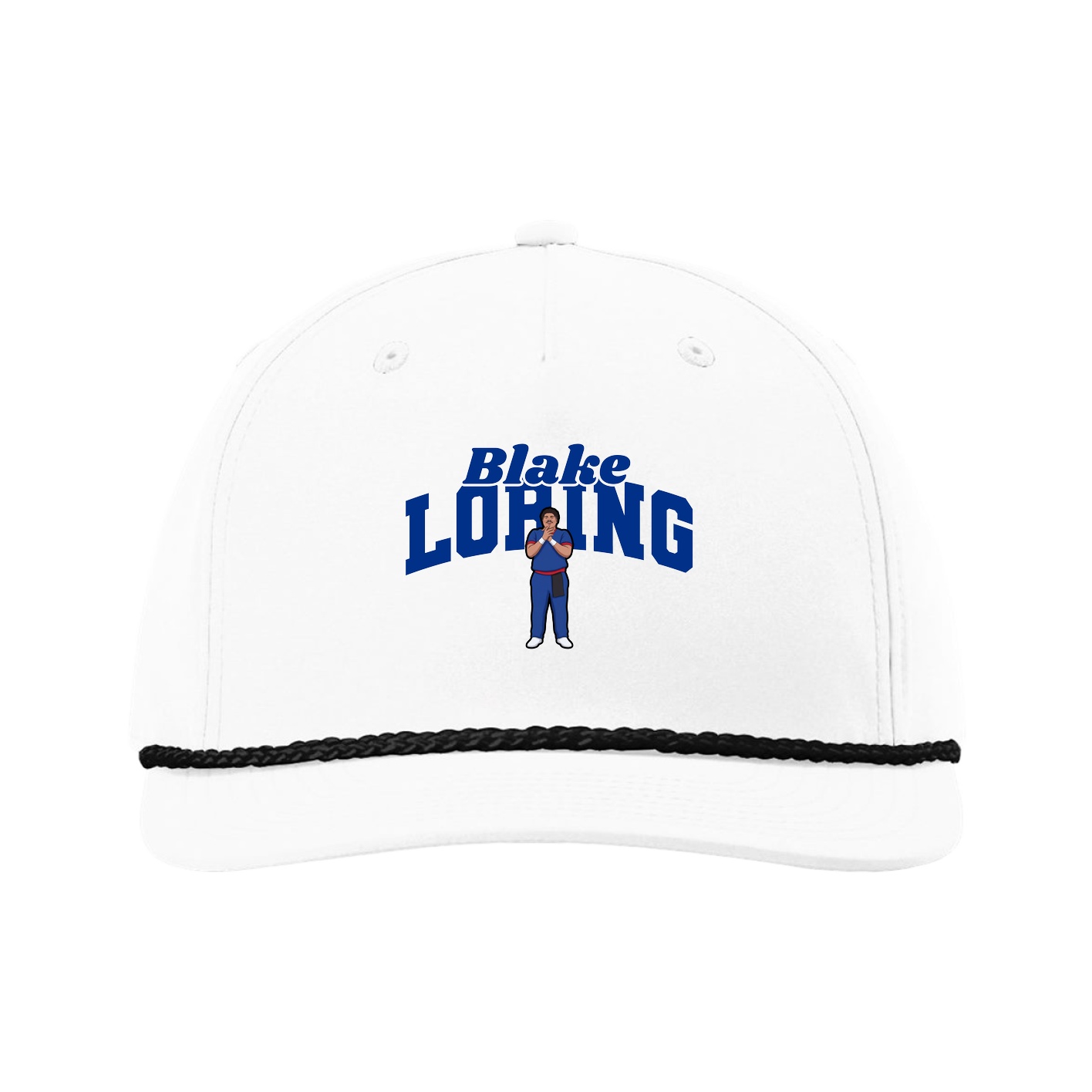 Five-Panel Classic Rope Cap — Signature Arch in White