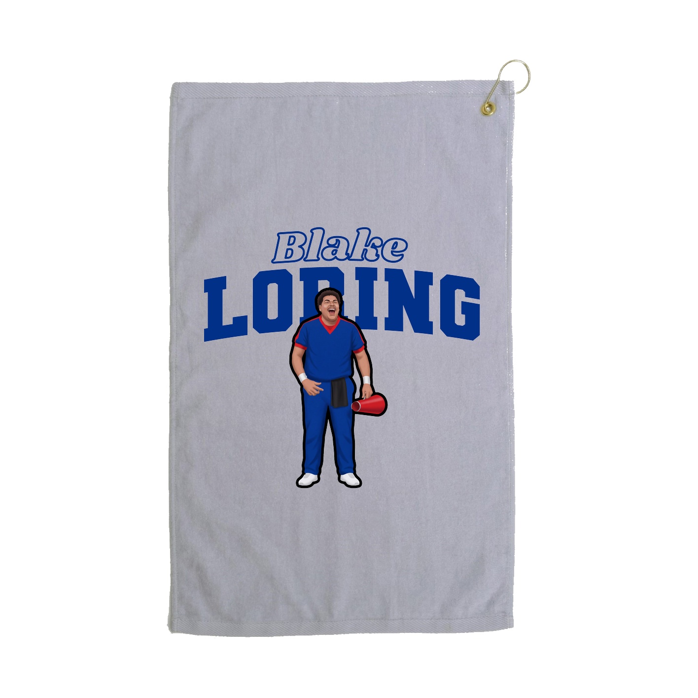 Golf Towel — Name Arch in Grey