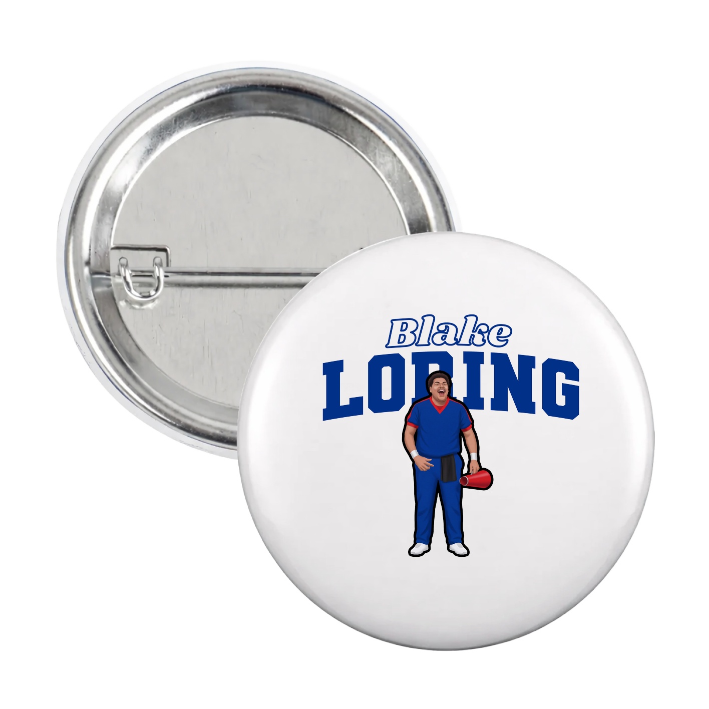 Game Day Button — Name Arch in White