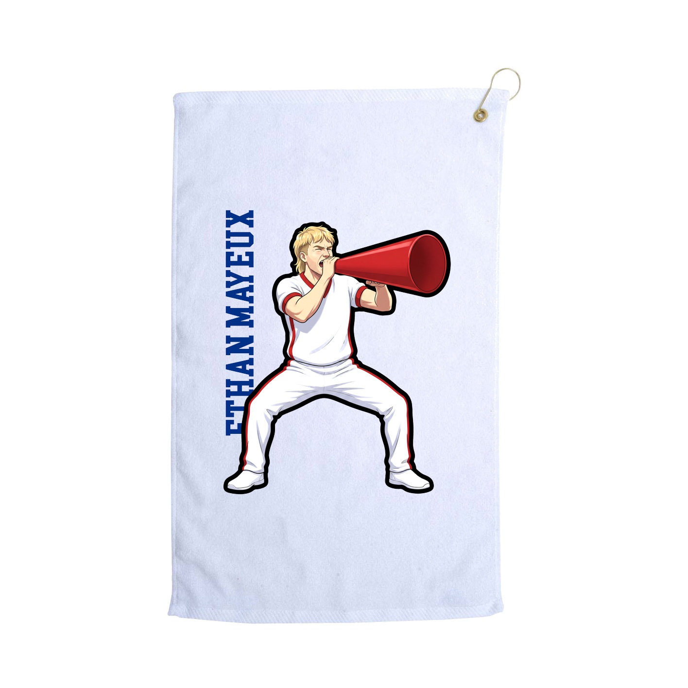 Golf Towel — Name Vertical in White