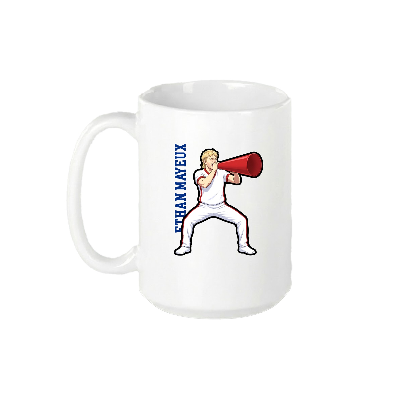 15oz Coffee Mug — Name Vertical in White