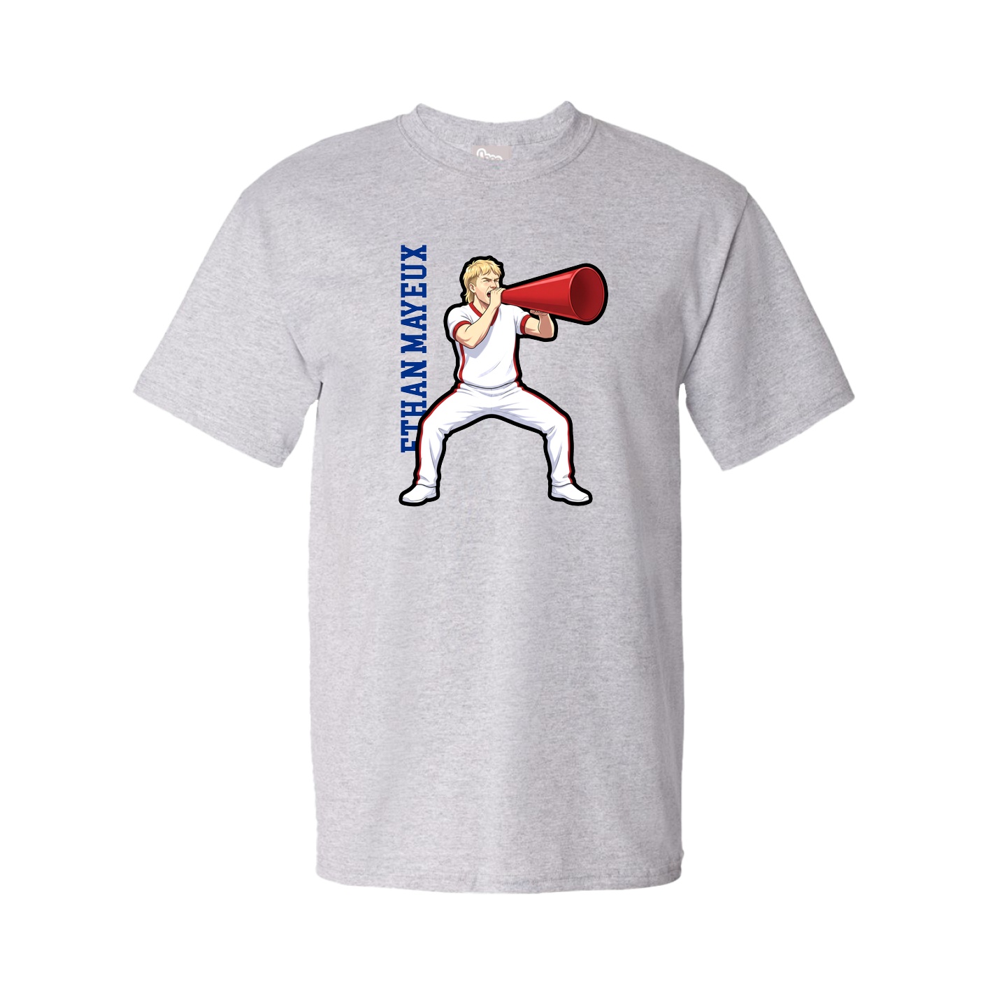Tee — Name Vertical in Grey