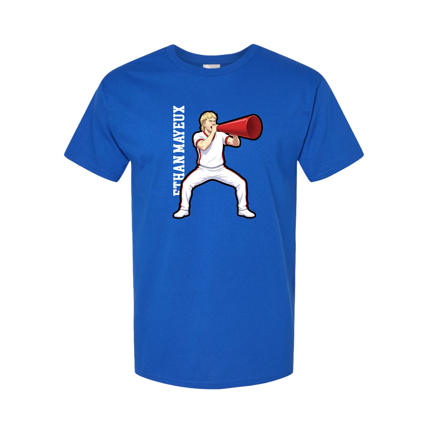 Youth Tee — Name Vertical in Royal