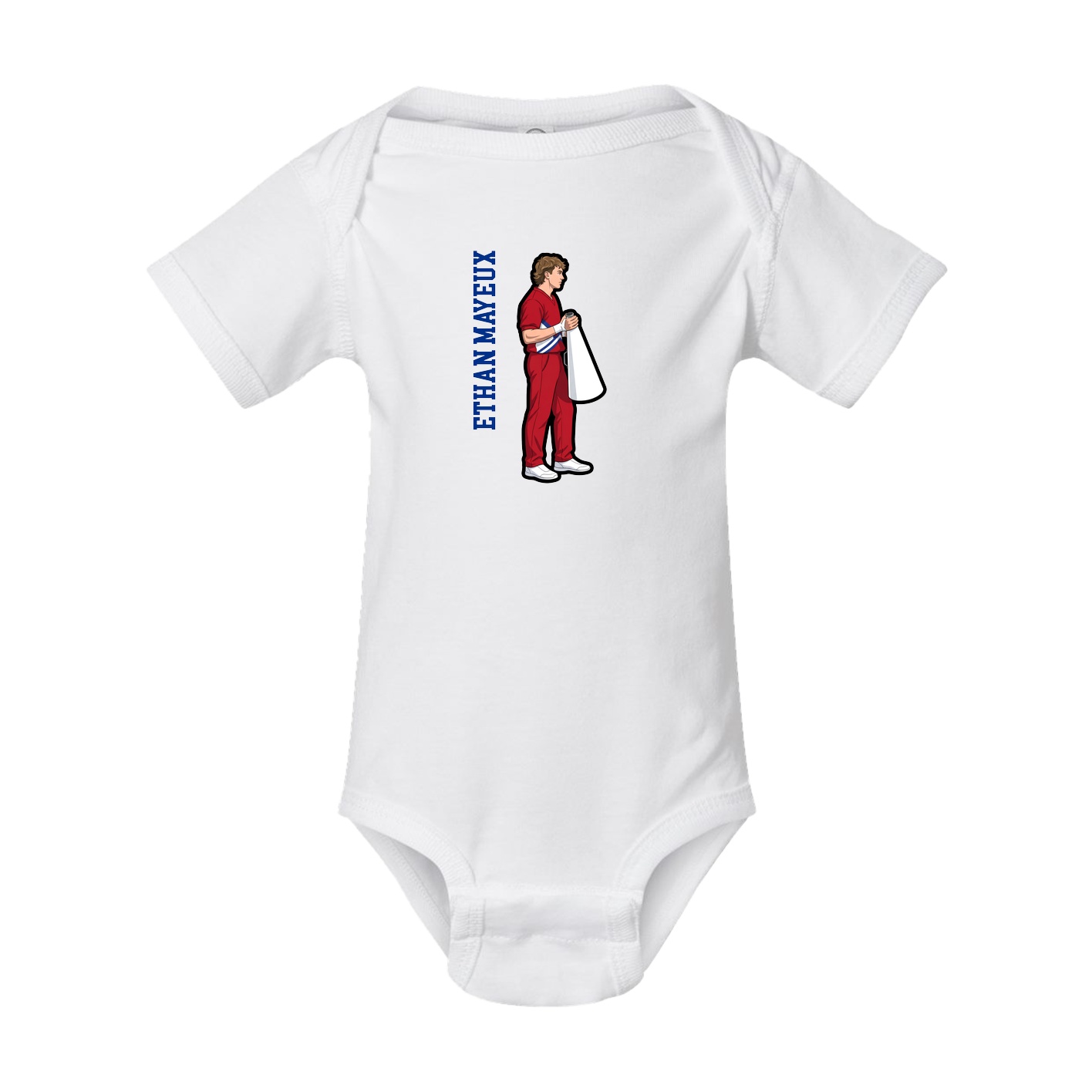 Baby Onesie — Name Vertical in White
