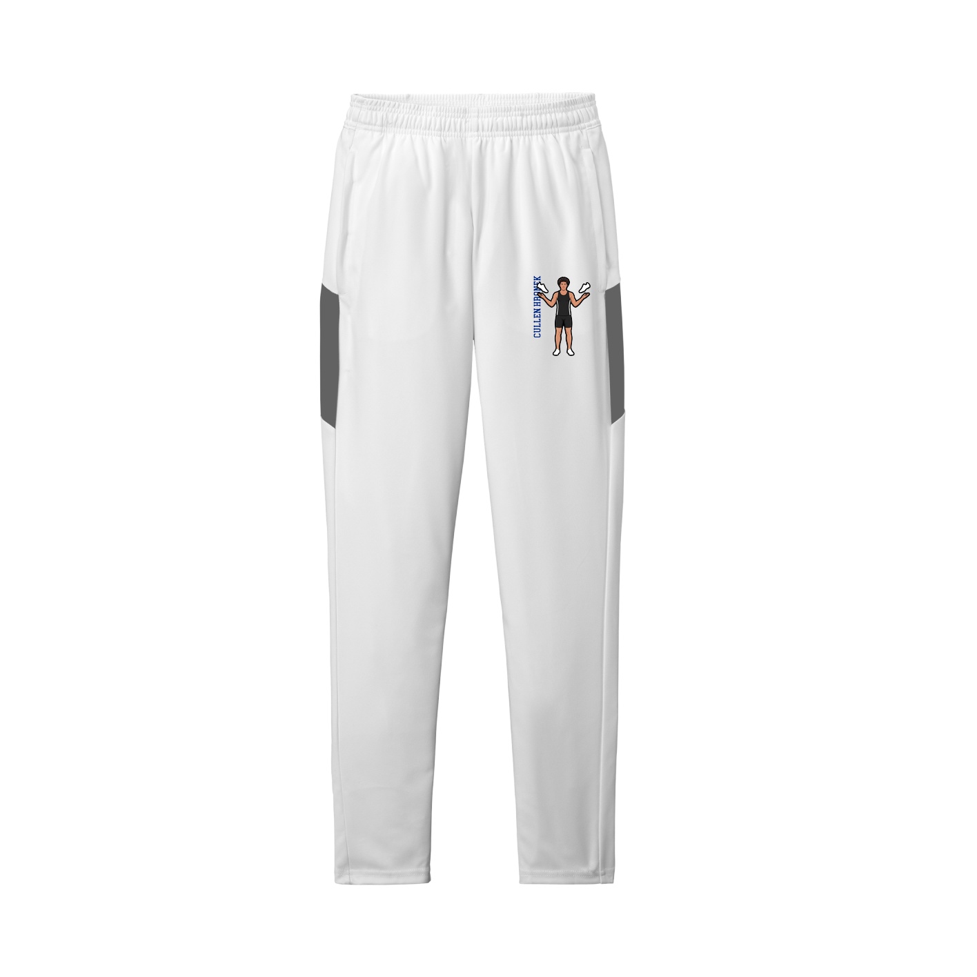 Team Travel Pant — Name Vertical in White/Grey