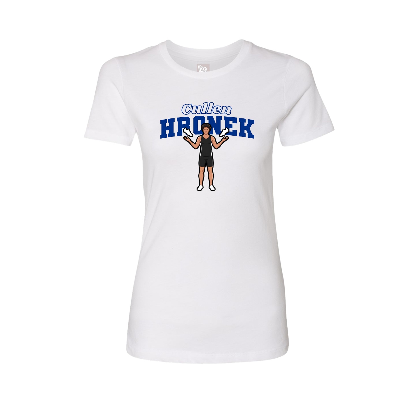 Womens Tee — Name Arch in White