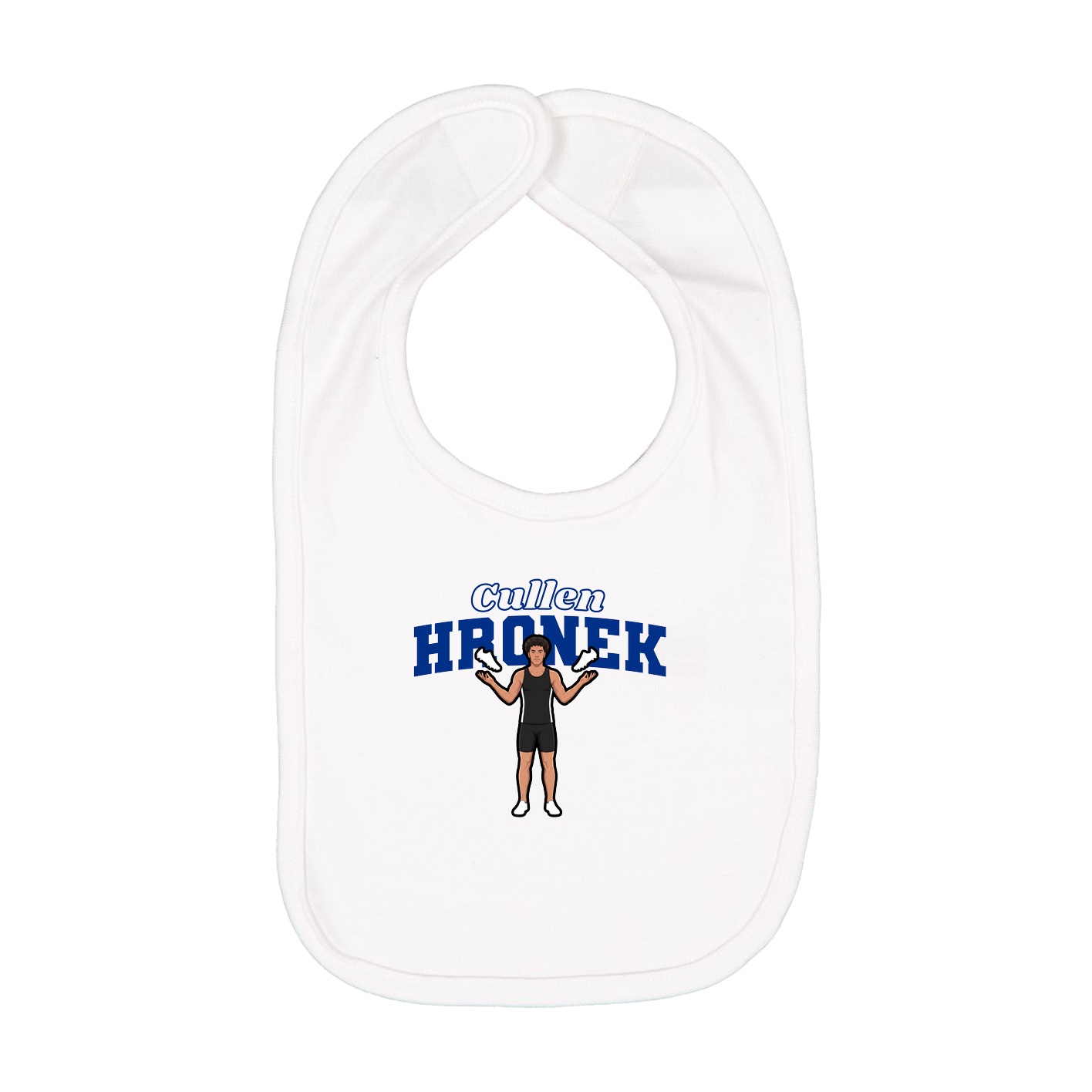Infant Bib — Name Arch in White