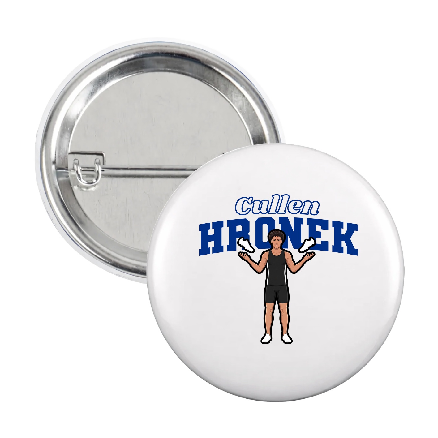 Game Day Button — Name Arch in White