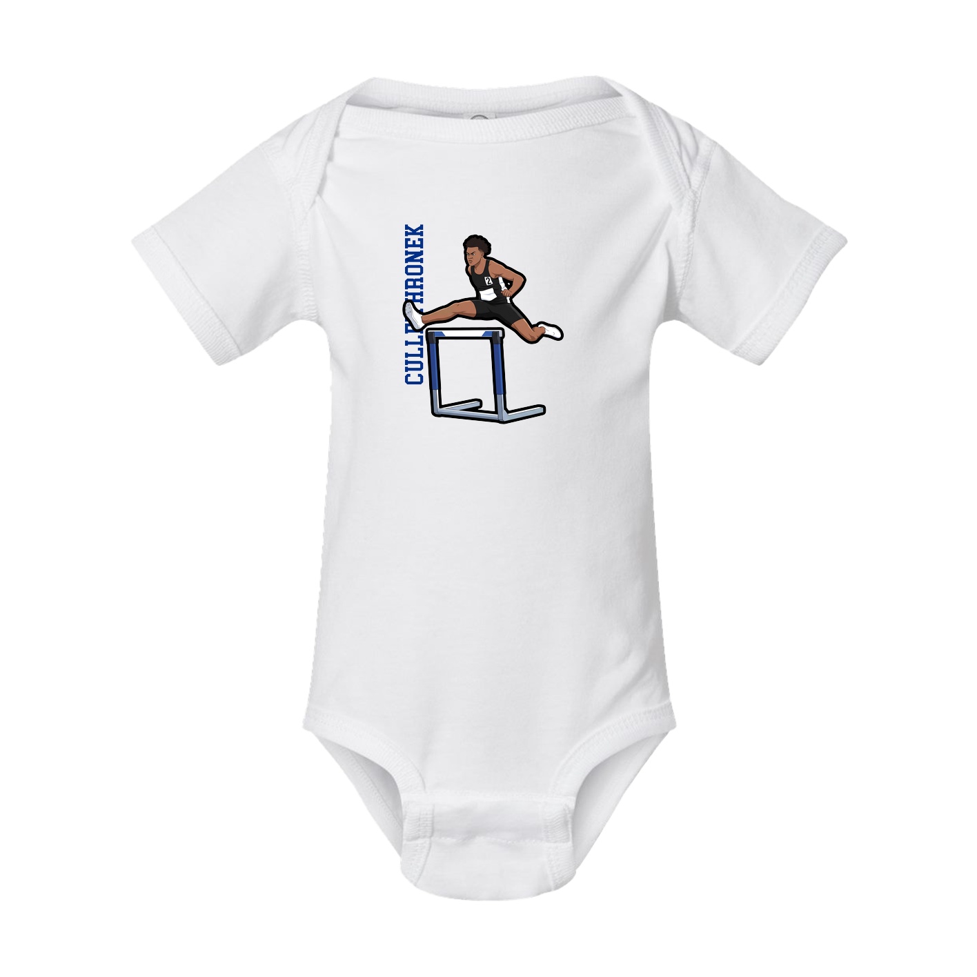 Baby Onesie — Name Vertical in White