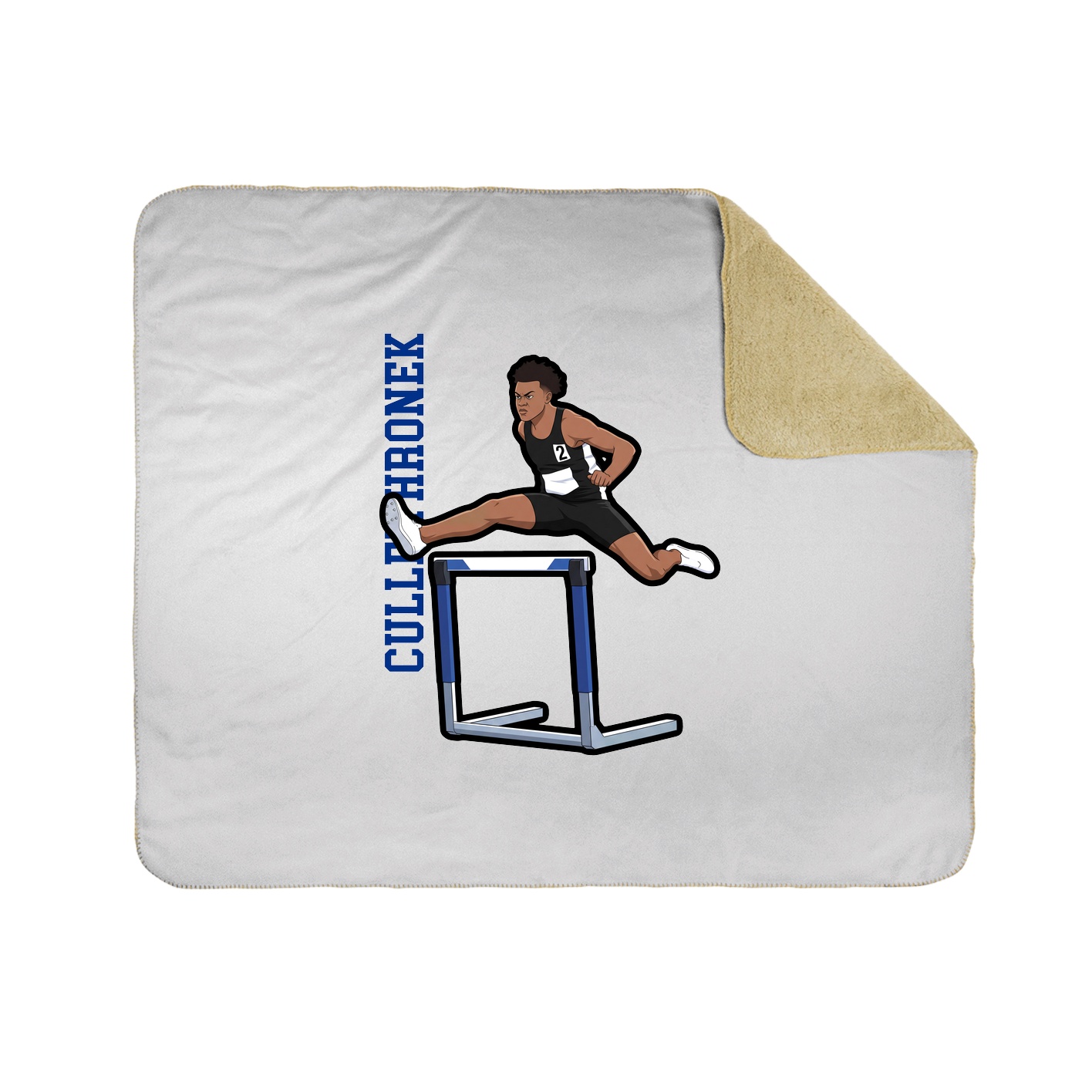 Throw Blanket — Name Vertical in White