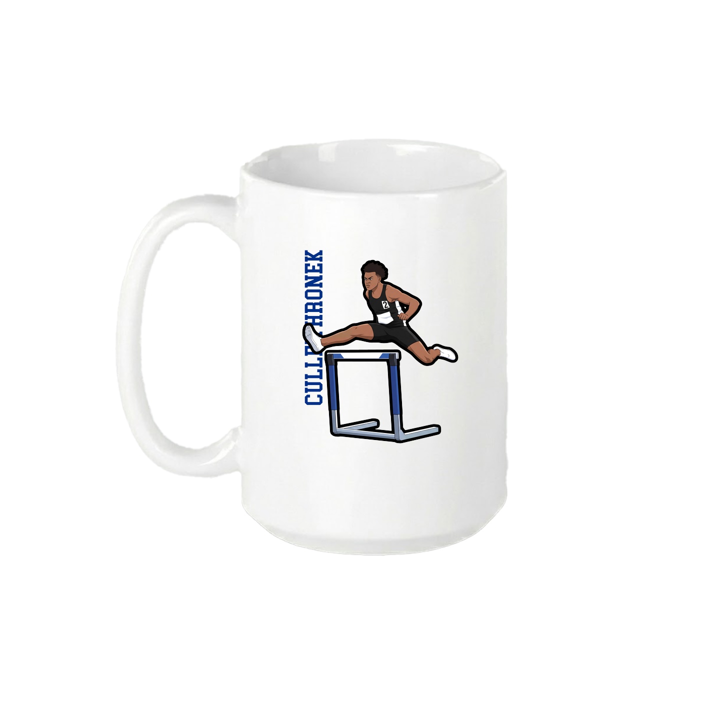 15oz Coffee Mug — Name Vertical in White