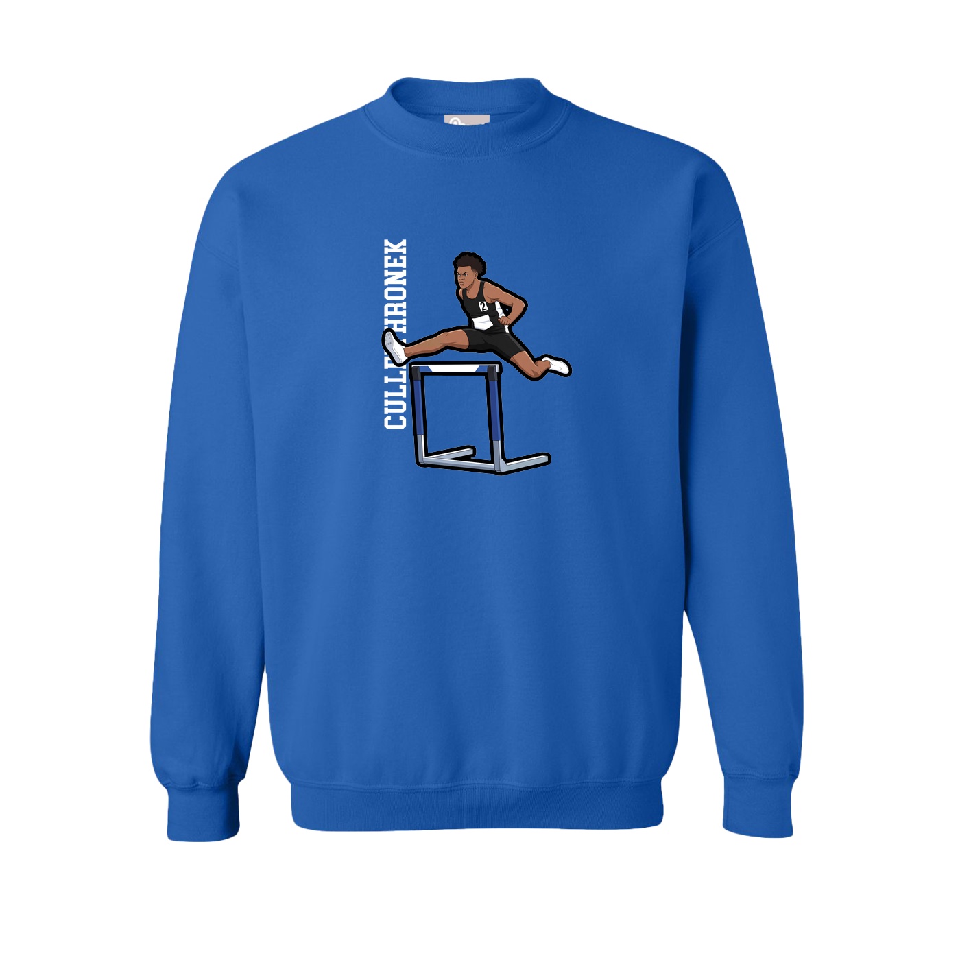 Fleece Crew — Name Vertical in Royal