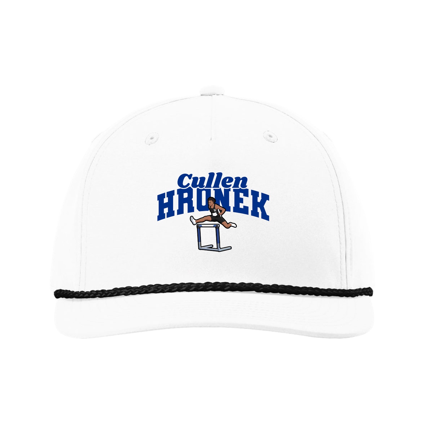 Five-Panel Classic Rope Cap — Signature Arch in White