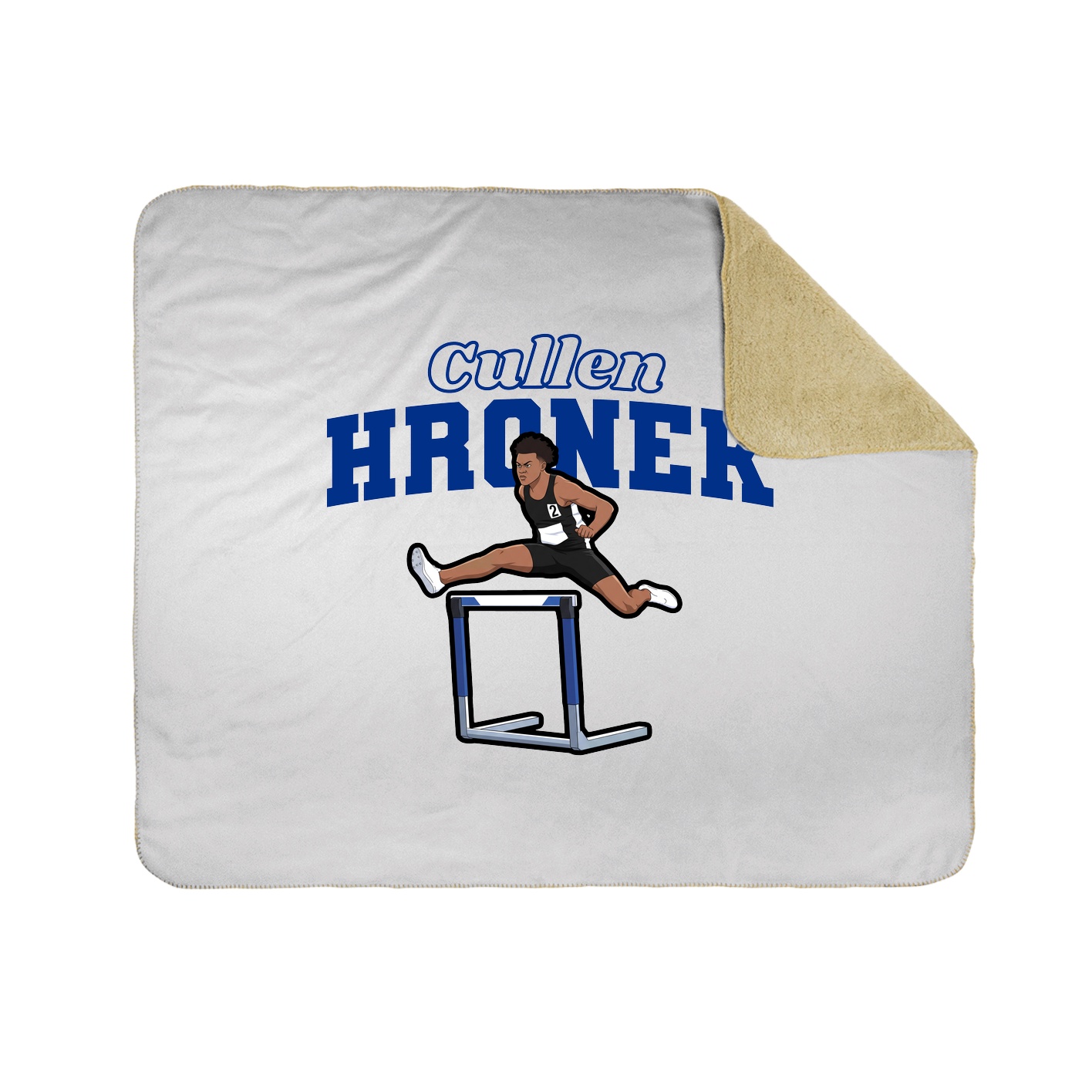 Throw Blanket — Name Arch in White