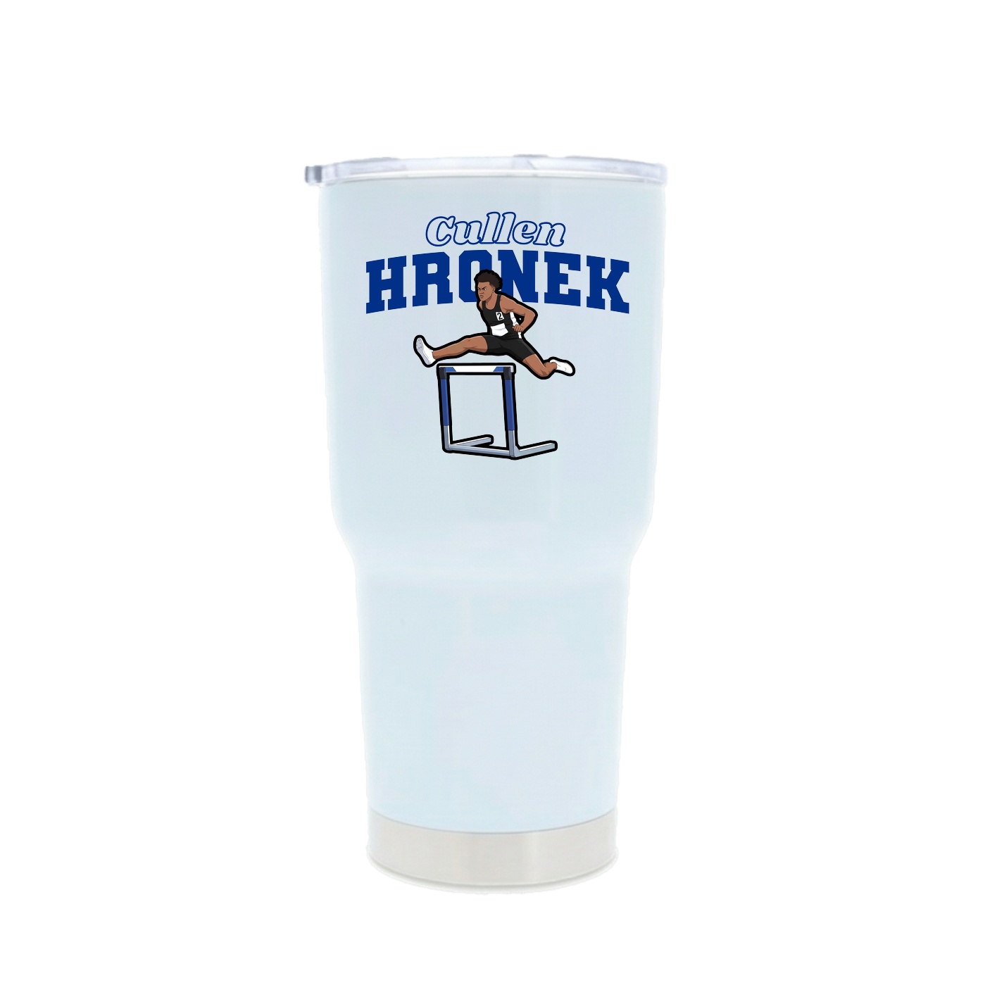30oz Stainless Steel Tumbler — Name Arch in White