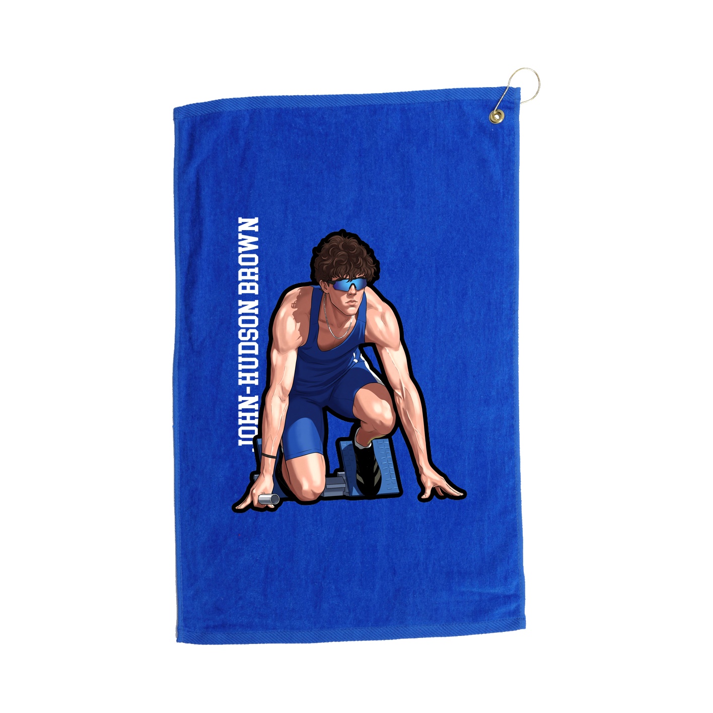 Golf Towel — Name Vertical in Royal